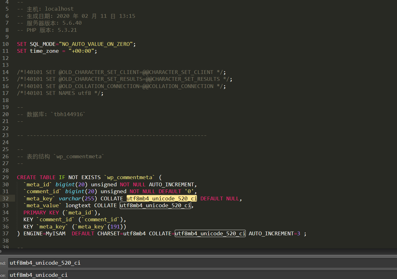 WordPress 导入数据库报错 解决办法 WordPress 导入数据库报错 解决办法