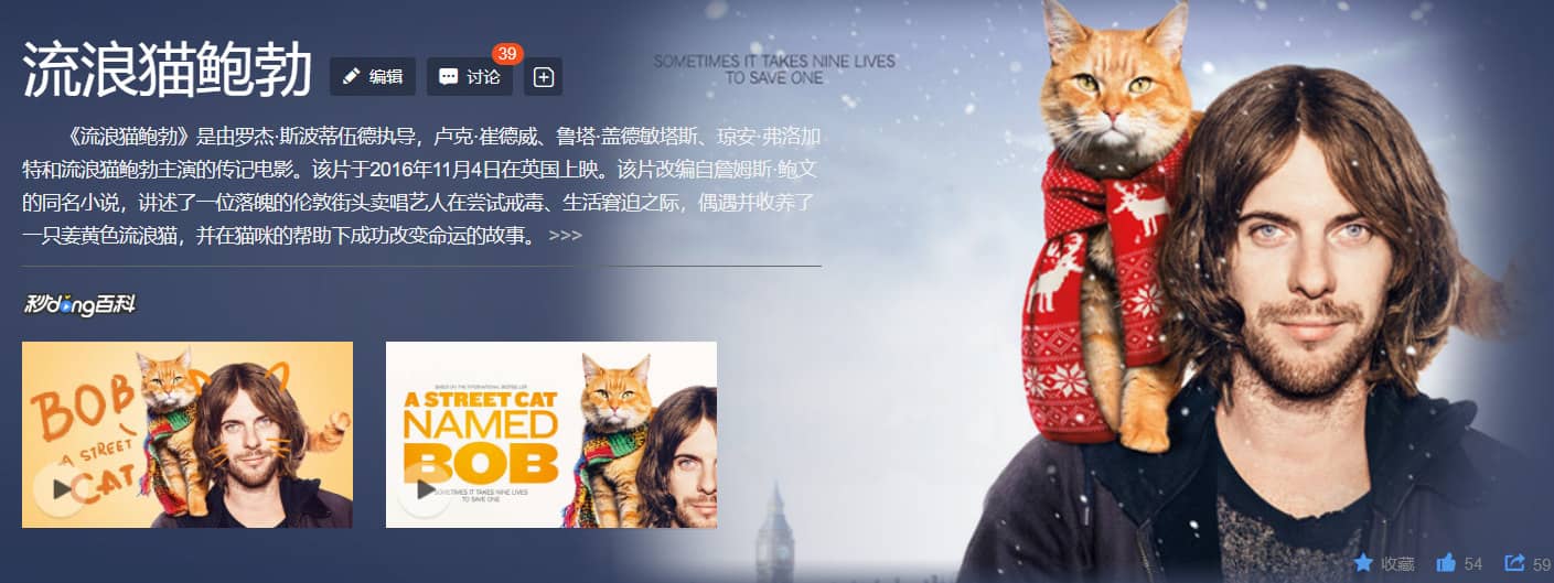 推荐电影:流浪猫鲍勃 推荐电影:流浪猫鲍勃