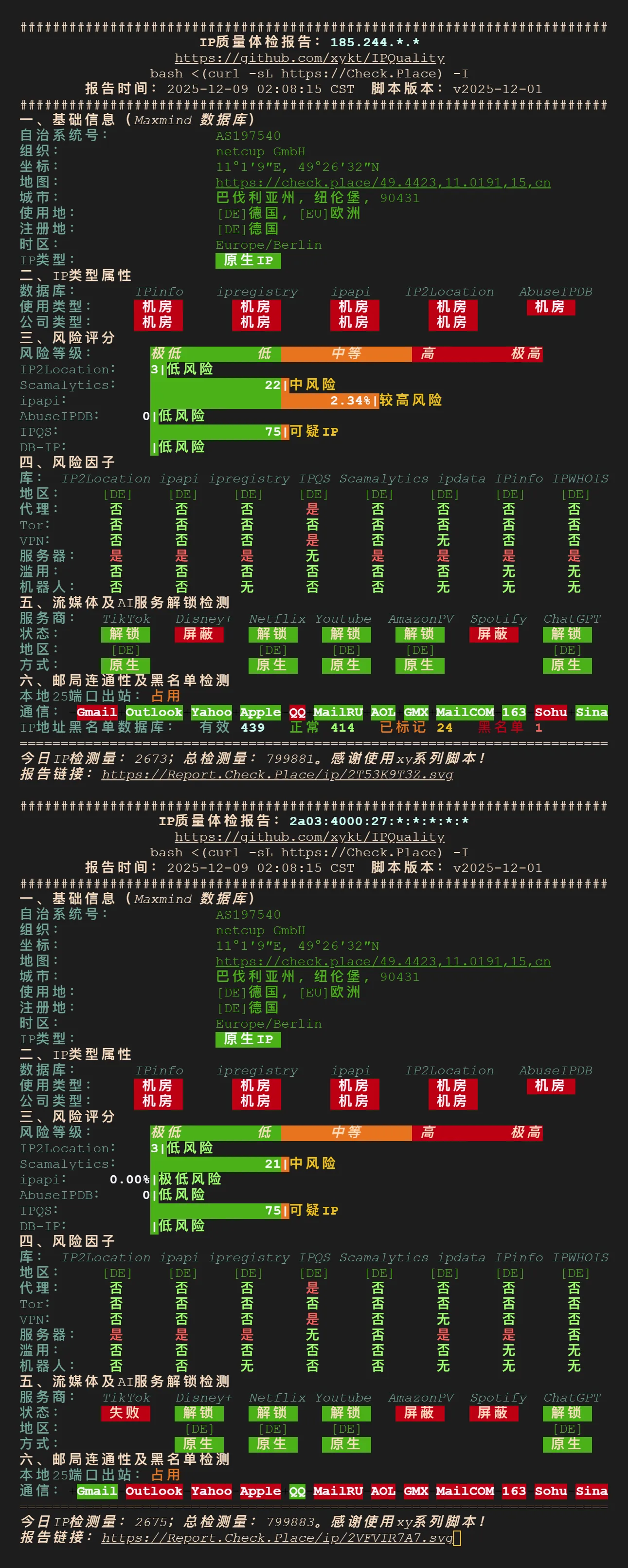 [nodequality测试]Netcup 1o鸡(0.84欧/月) 1C 1G 30GB 无限流量 年付10.08o测评